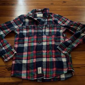 Abercrombie & Fitch Red and Green Plaid Shirt